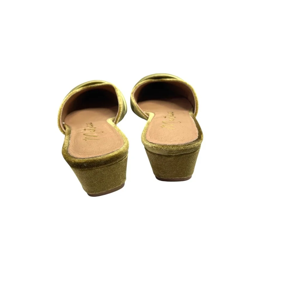MATISSE Kellan velvet Kitten Heel Slip On Pointed Toe Mules Size 6 green chic - Picture 9 of 12